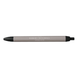Bolígrafo De Tinta Negra Monograma Brown Elegant Professional Pen