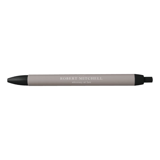 Bolígrafo De Tinta Negra Monograma Brown Elegant Professional Pen (Anverso)