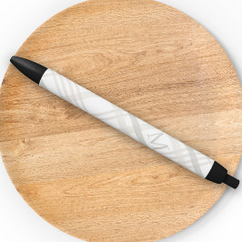 Bolígrafo De Tinta Negra Monograma Clásico Elegante Mínimo Placa Inicial
