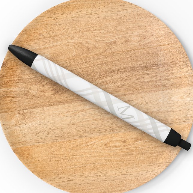 Bolígrafo De Tinta Negra Monograma Clásico Elegante Mínimo Placa Inicial (Subido por el creador)