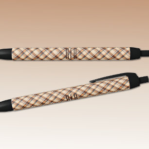 Bolígrafo De Tinta Negra Monograma   Cuadro diagonal de verano-otoño Tinta