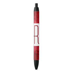 Bolígrafo De Tinta Negra Monograma de espectro rojo