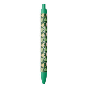 Bolígrafo De Tinta Negra Monograma del Día de San Patricio