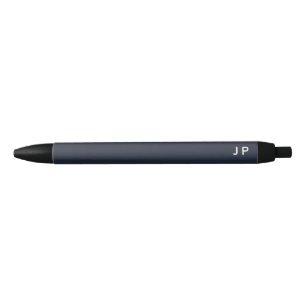 Bolígrafo De Tinta Negra Monograma minimalista regalo azul marino blanco