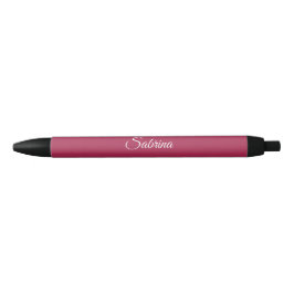 Bolígrafo De Tinta Negra Monograma minimalista rosa cereza