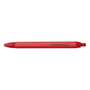 Bolígrafo De Tinta Negra Monograma Moda Roja