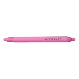 Bolígrafo De Tinta Negra Monograma rosa caliente