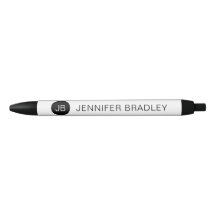 Monograma simple de nombre personalizado en blanco