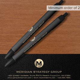 Bolígrafo De Tinta Negra Monogramed Business Pen