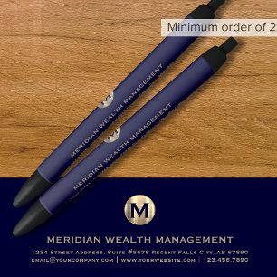 Bolígrafo De Tinta Negra Monogramed Business Pen