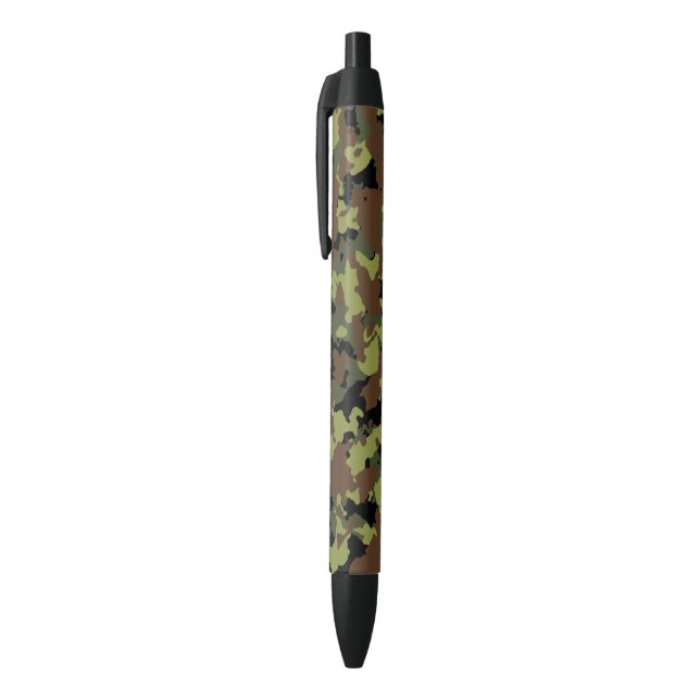 Bolígrafo De Tinta Negra Moss Green Camo (Parte superior (vertical))