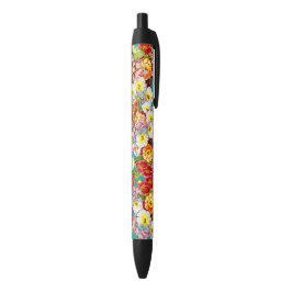 Bolígrafo De Tinta Negra Motivo floral vintage de arte floral Primrose flor