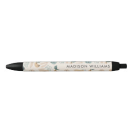 Bolígrafo De Tinta Negra Motivos Botánicos Personalizados con Nombre