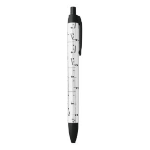 Bolígrafo De Tinta Negra Música de hojas blancas