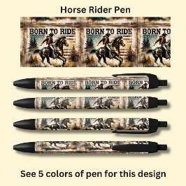 Bolígrafo De Tinta Negra Nacido En Viaje, Caballo Y Jinete