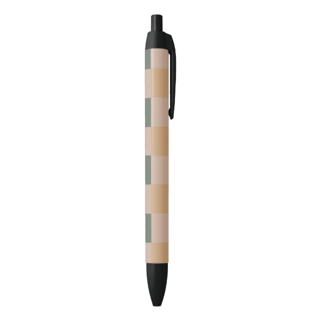 Bolígrafo De Tinta Negra Naranja azul beige Brown Checkered Gingham Pattern (Parte inferior (Vertical))