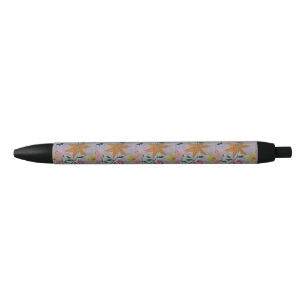 Bolígrafo De Tinta Negra Naranja Lily
