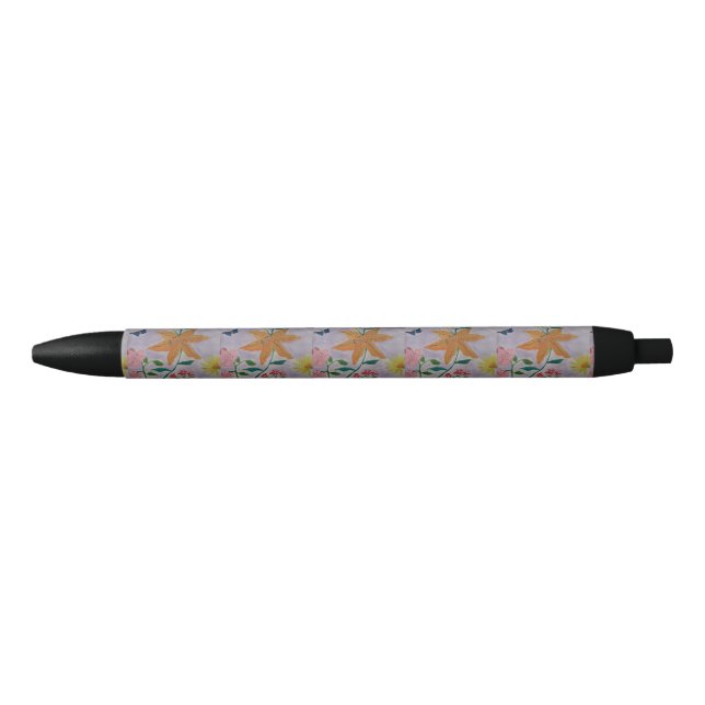 Bolígrafo De Tinta Negra Naranja Lily (Anverso)