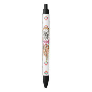 Bolígrafo De Tinta Negra Nativo americano azteca Dreamcatcher de la