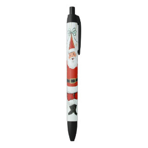 Bolígrafo De Tinta Negra Navidad retro Santa del vintage