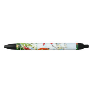 Bolígrafo De Tinta Negra Navidades de Bird Robin Couple Winly