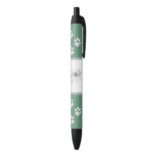 Bolígrafo De Tinta Negra Navidades de Keeshond Snowman pinta arte de perro