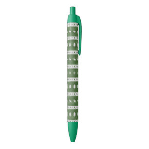Bolígrafo De Tinta Negra Navidades feos Moda con base en verde