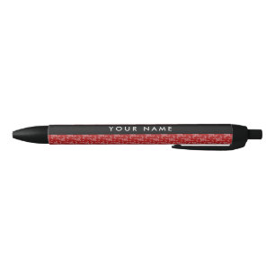 Bolígrafo De Tinta Negra Navidades Garland, Red, Tu nombre, Personalizar
