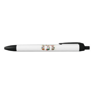 Bolígrafo De Tinta Negra Navidades graciosos del boxeador iluminan el amant