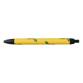 Bolígrafo De Tinta Negra Navidades holly on naranja