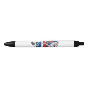 Bolígrafo De Tinta Negra Navidades Patrióticos De Santa América 4 De Julio