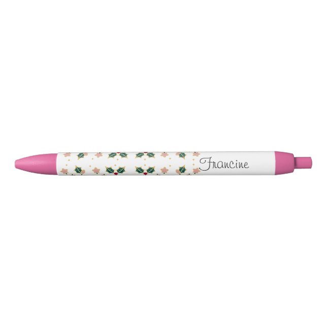 Bolígrafo De Tinta Negra Navidades personalizados Holly Pen (Anverso)