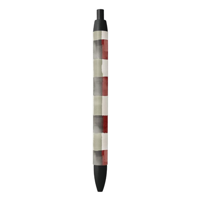 Bolígrafo De Tinta Negra Navidades Pine Green Ivory Red Stripes (Frente vertical)