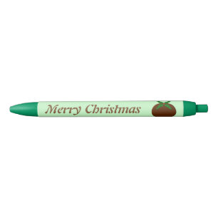 Bolígrafo De Tinta Negra Navidades Pudding Personalizado Pen