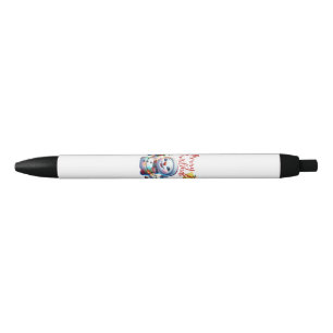 Bolígrafo De Tinta Negra Navidades Snowman con Bells Festividad de arte