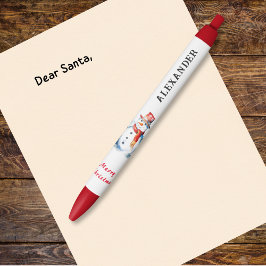 Bolígrafo De Tinta Negra Navidades Snowman Foto Festividad de los niños de
