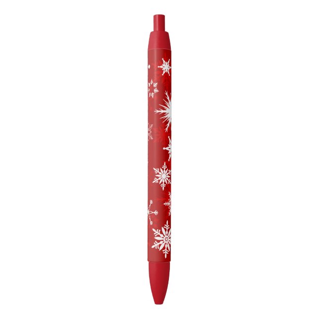 Bolígrafo De Tinta Negra Navidades temporada copos de nieve (Frente vertical)