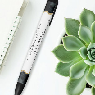 Bolígrafo De Tinta Negra Negra Y Oro Acuarela