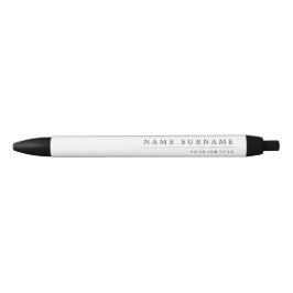Bolígrafo De Tinta Negra Negro de lujo minimalista clásico moderno y blanco