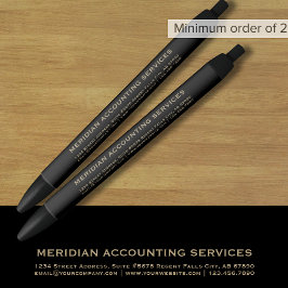 Bolígrafo De Tinta Negra Negro profesional y oro