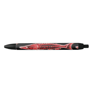 Bolígrafo De Tinta Negra negro rojo del esturión
