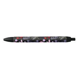Bolígrafo De Tinta Negra Negro, rojo, rosa, morado, libélulas, mariposa