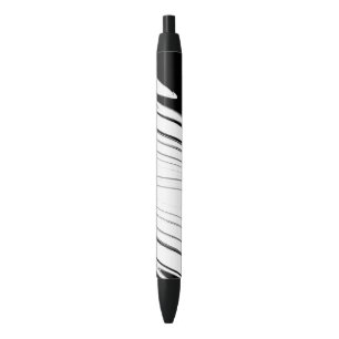 Bolígrafo De Tinta Negra Negro y Blanco Moderno