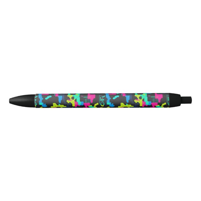 Bolígrafo De Tinta Negra Neon Camouflage Pattern (Anverso)