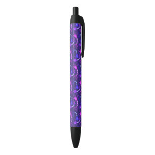 Bolígrafo De Tinta Negra Neuronas Conectadas Neon Morado