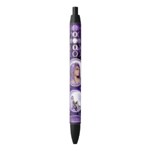 Bolígrafo De Tinta Negra Noche morada