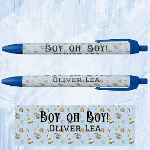 Bolígrafo De Tinta Negra Nombre, Chico oh Chico, Favor de Baby Shower Tinta