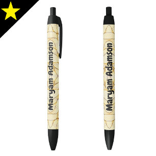 Bolígrafo De Tinta Negra Nombre Completo en letra cursiva de monograma, ele