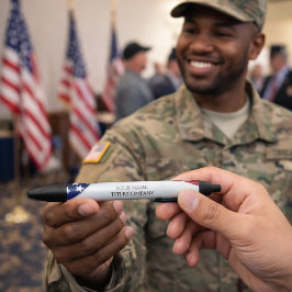 Bolígrafo De Tinta Negra Nombre de la empresa de la bandera estadounidense 