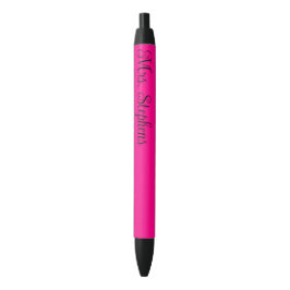 Bolígrafo De Tinta Negra Nombre de maestro rosa caliente